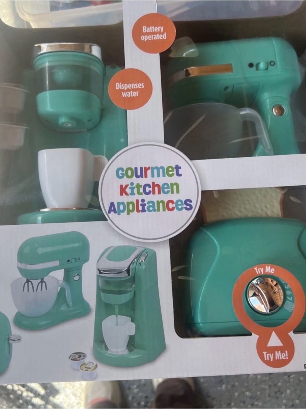 Mint Green Toy Kitchen Set - Battery Operated